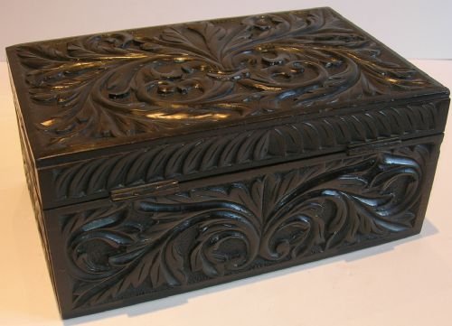 fig 1. Highly Prized Mid 19th Century Antique Ebony Box - Ceylon
