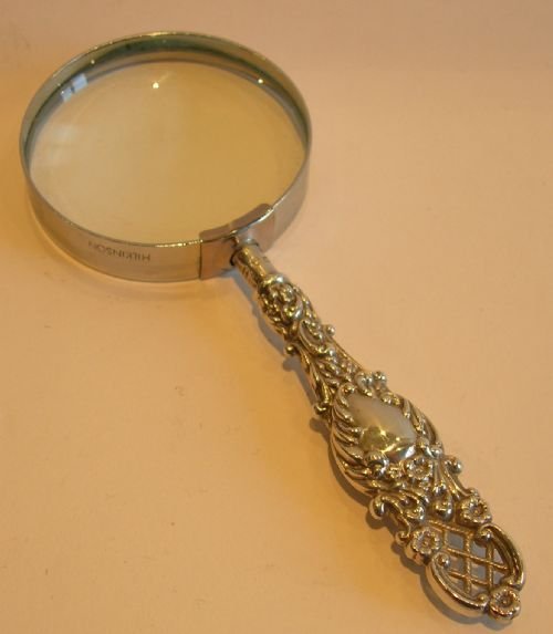 Small Antique Sterling Silver Handled Magnifying Glass - 1896