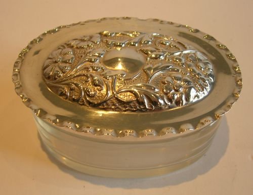 
Edwardian Crystal and Sterling Silver Box - 1907