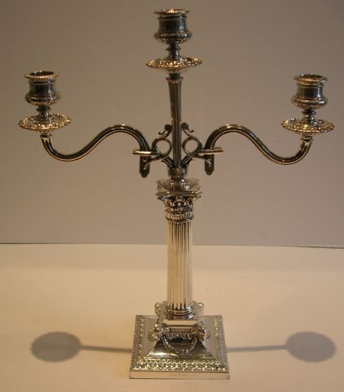 English Victorian Three Light Candelabra by Elkington & Co. - 1878