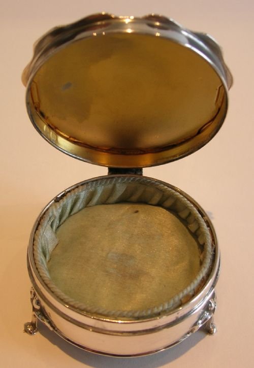 fig 1. Sterling Silver Ring / Jewelry Box By Elkington & Co. - 1914