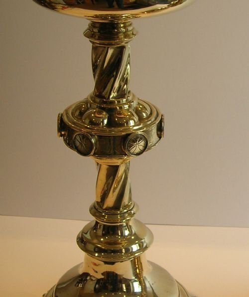 fig 1. Grand Large Pair of Neo-Gothic Candlesticks In The Manner of Hart, Son, Peard & Co