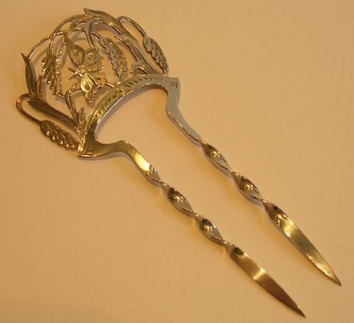 fig 1. Antique English Sterling Silver Hair Comb / Decoration - 1905 - Butterfly