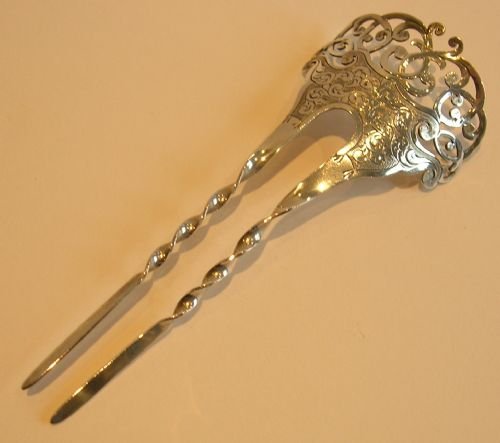 fig 1. Quality Victorian Sterling Silver Hair Comb - 1897