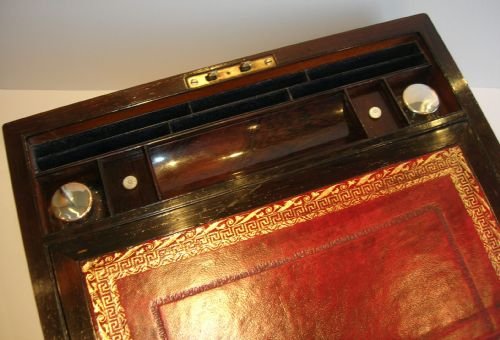 fig 2. Antique English Rosewood Writing Slope / Lap Desk c.1850