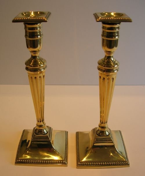 English George III Brass Candlesticks C.1790
