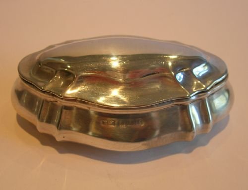 Antique English Domed Sterling Silver Ring Box - 1905