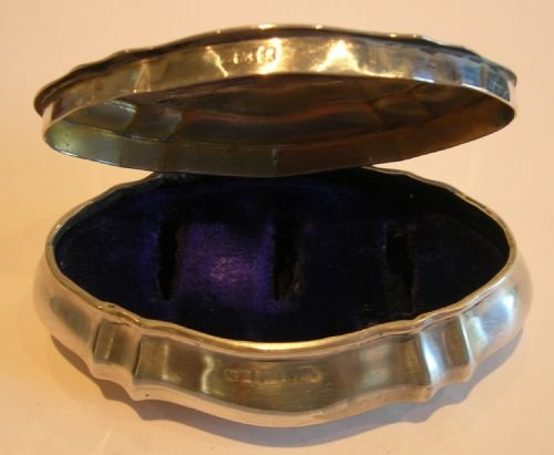 fig 1. Antique English Domed Sterling Silver Ring Box - 1905