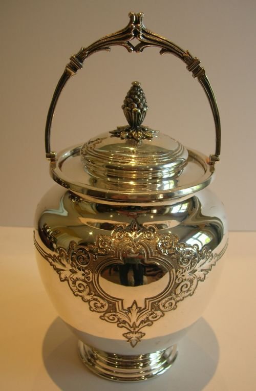 Unusual & Decorative Biscuit Box - Barker Brothers C.1890 - Silver Plate