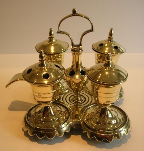 Late Eighteenth Century Spanish Brass Standish / Desk Set C.1790