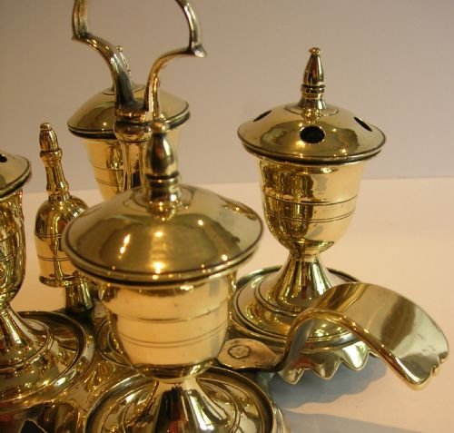 fig 1. Late Eighteenth Century Spanish Brass Standish / Desk Set c.1790