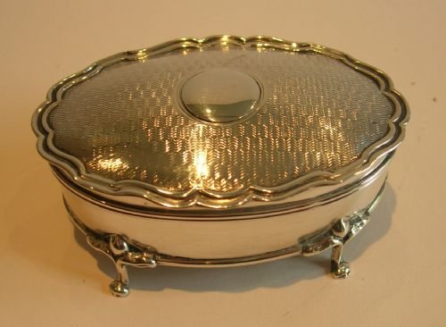 Delightful English Sterling Silver Trinket or Jewellery Box by a & J Zimmerman