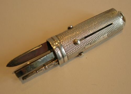 Unusual Antique English Sterling Silver Etui - 1888