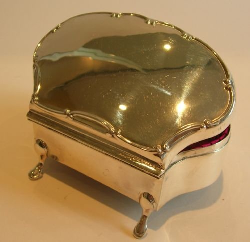 fig 1. Large Shaped Sterling Silver Jewelry or Ring Box - 1915