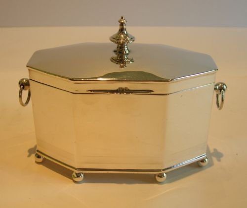 Stunning Large English Sterling Silver Tea Caddy - 1916