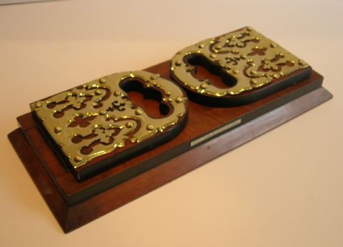 Antique English Walnut and Brass Expanding Bookslide / Bookends