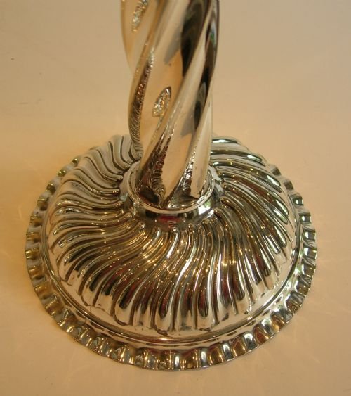 fig 1. Antique English Silver Plated Candlesticks - Outstanding Design c.1880