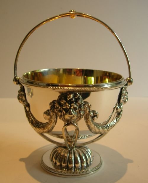 Antique English Figural Sugar Basket - Lions C.1880