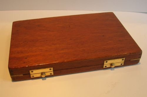 fig 1. Rare Antique English Mahogany & Brass Rings Box For 120 Rings! - Victorian c.1880