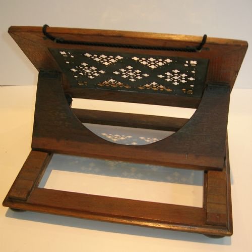 fig 1. Antique English Oak & Brass Book Rest / Lectern c.1880