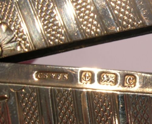 fig 1. Antique Sterling Silver Card Case - Stunning Decoration - 1902