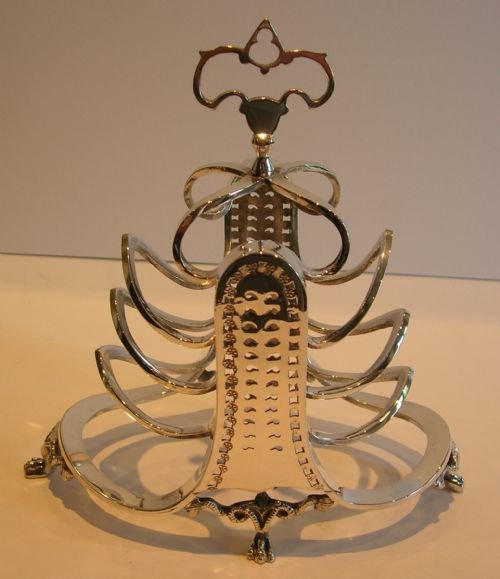 Unusual Antique English Silver Plated Toast Rack / Letter Holder C.1890
