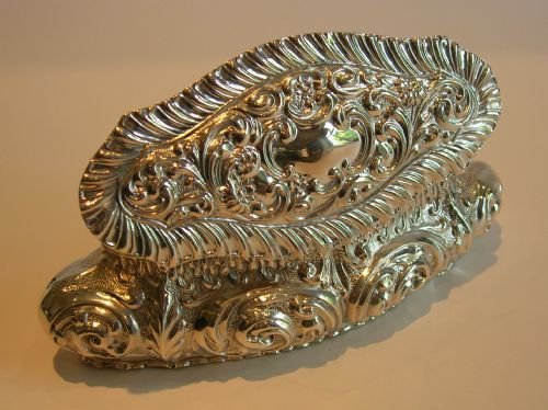 Large Antique English Sterling Silver Table Box - Birmingham 1905
