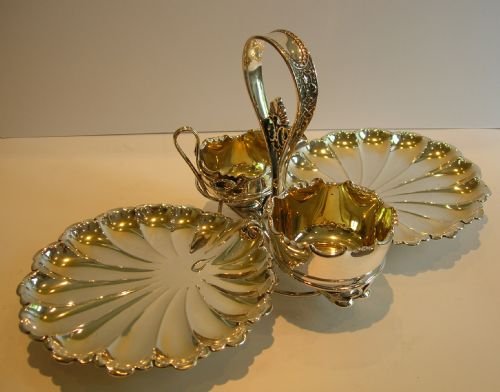 Antique Silver Plate Strawberry Set by James Dixon & Son C.1890