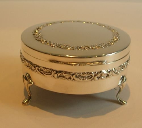 fig 1. Antique English Sterling Silver Jewelry / Ring Box - 1906