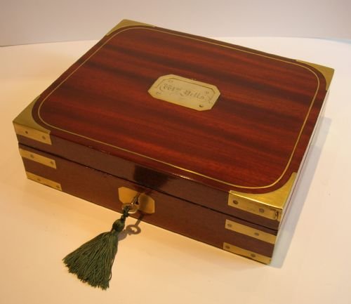 Handsome Military / Campaign Brass Bound Mahogany Box C.1820