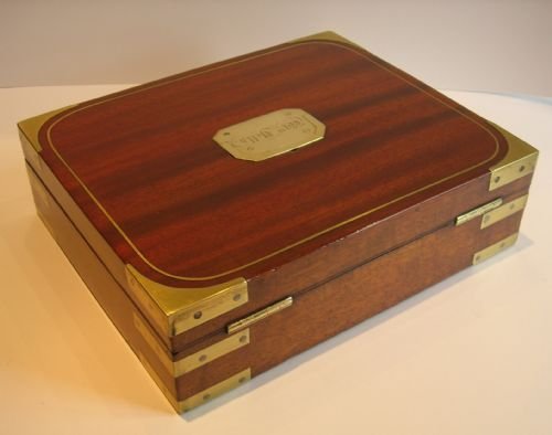 fig 1. Handsome Military / Campaign Brass Bound Mahogany Box c.1820