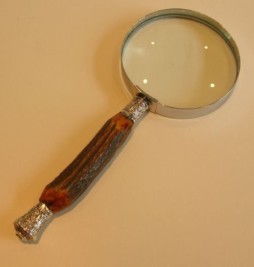 Antique Horn & Sterling Silver Handled Magnifying Glass - Victorian
