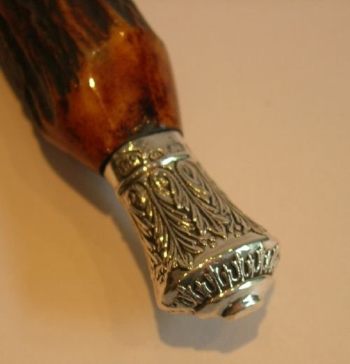 fig 1. Antique Horn & Sterling Silver Handled Magnifying Glass - Victorian