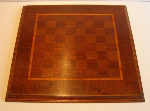 Handsome Antique English Wooden Chess Board C.1890