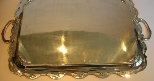 fig 2. Top-Notch Large Art Nouveau Silver Plated Serving Tray c.1890