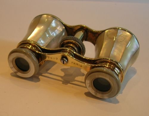 fig 2. Fabulous Antique Mother of Pearl Opera Glasses - Complete With Evening Bag c.1890