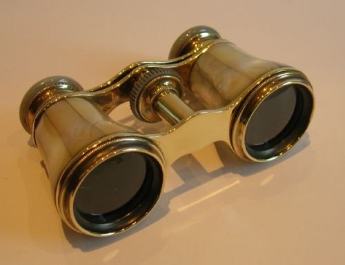 fig 3. Fabulous Antique Mother of Pearl Opera Glasses - Complete With Evening Bag c.1890