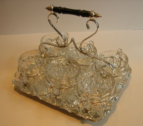 Wonderful Antique English Silver Plated Custard Cup Caddy C.1890