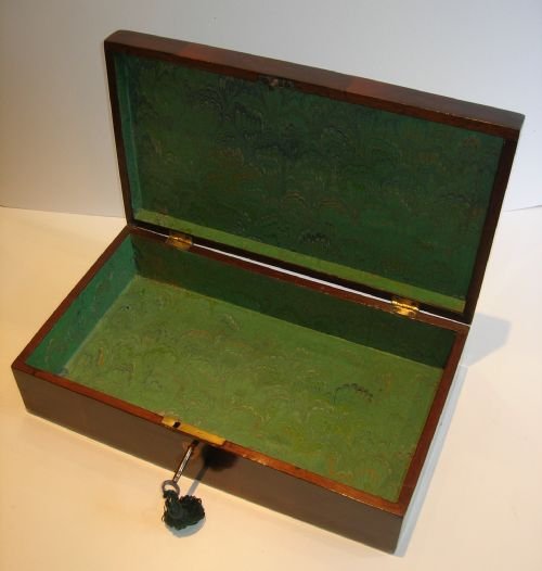 fig 2. Handsome Flamed Mahogany Table Box - Ebony Inlay - c.1790