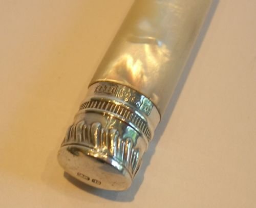fig 1. Antique Mother of Pearl & Sterling Silver Handled Magnifying Glass - 1906