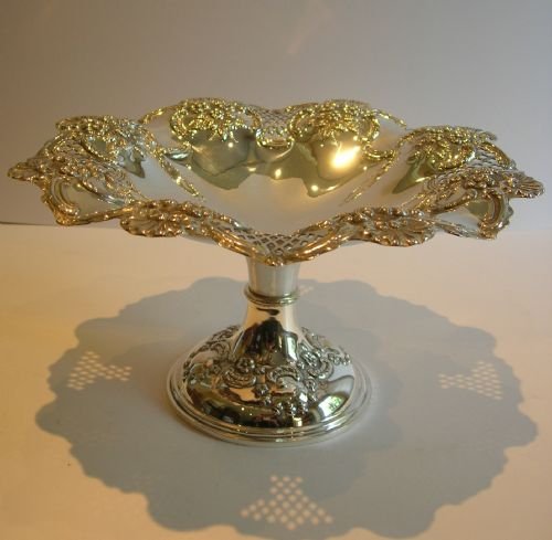 Beautiful English Silver Plated Tazza or Footed Comport by George Travis C.1890