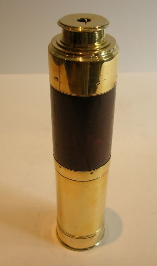 Antique English Nautical / Naval Pocket Telescope, Singed Cox, Devonport C.1850.