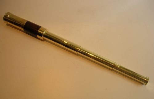 fig 1. Antique English Nautical / Naval Pocket Telescope, Singed Cox, Devonport c.1850.