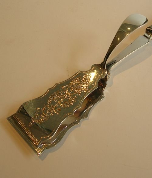 fig 1. Beautiful Antique English Silver Plate and Mother of Pearl Serving Tongs c.1900