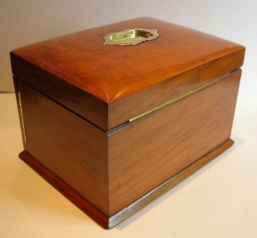 fig 2. Large Antique English Walnut Jewellery Box / Cabinet - Bevelled Glass Doors c.1890