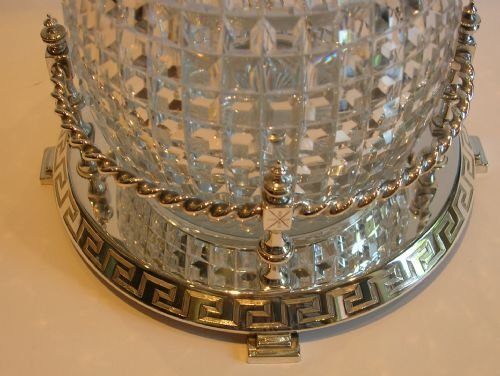 fig 1. Antique English Biscuits Barrel - Cut Crystal & Silver Plate c.1890