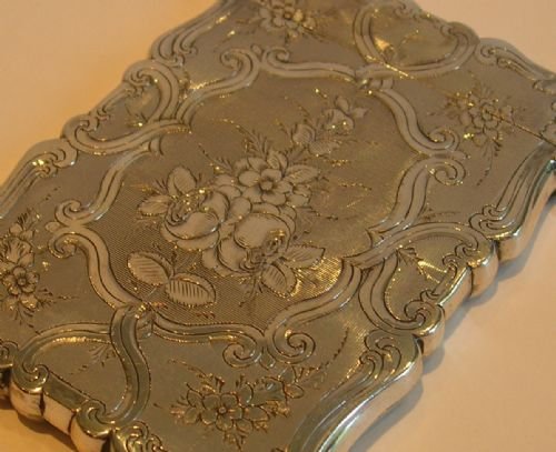 Early Victorian Sterling Silver Visiting Card Case - 1855