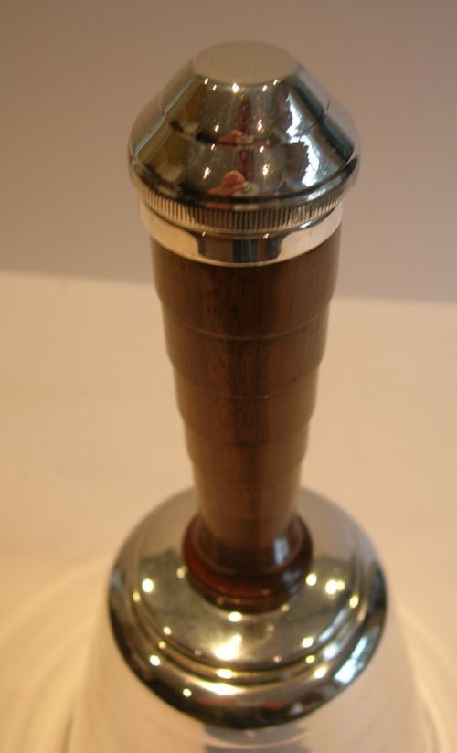 fig 1. Rare Novelty English Cocktail Shaker In Figural Bell Form; Art Deco c.1930