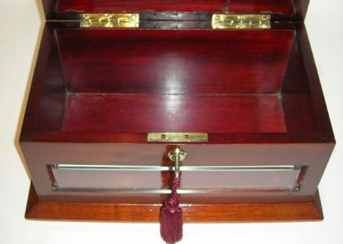 fig 1. Grand Antique English Inlaid Mahogany Letters Box c.1890
