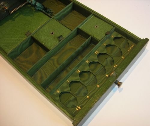 fig 2. Unusual Antique English Leather Writing Box by Vickery, London - Reg. 1896